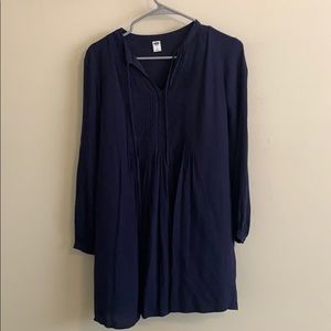 Blue flowing dress